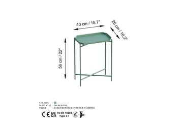 Mamta Rektangulärt Soffbord 40 cm i Metall - Grön - Möbler - Bord & matgrupper - Soffbord
