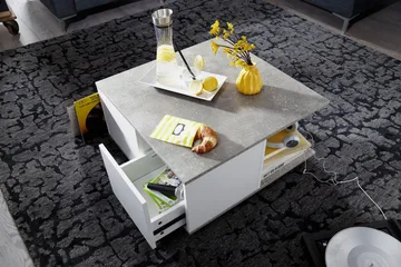 Marchall Soffbord 70 cm - Vit - Möbler - Bord & matgrupper - Soffbord - Soffbord med hjul