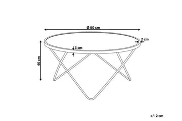 Meerah Soffbord 80 cm Runt Marmormönster - Glas/Vit/Guld - Möbler - Bord & matgrupper - Soffbord