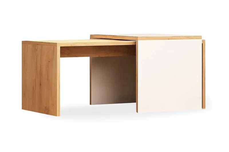 Mod Design Satsbord 90 cm 2 Bord, Trä/Vit