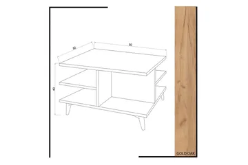 Mod Design Soffbord 80 cm med Förvaring Hyllor - Trä/Vit - Möbler - Bord & matgrupper - Soffbord
