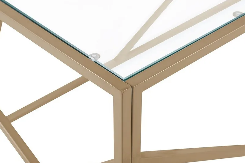 Orland 100 cm Rektangulärt Soffbord i Glas och Metall - Klar - Möbler - Bord & matgrupper - Soffbord