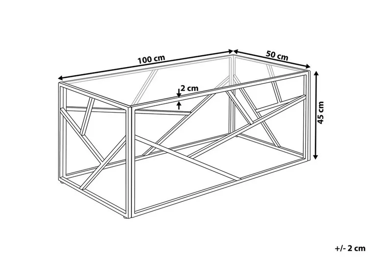 Orland 100 cm Rektangulärt Soffbord i Glas och Metall - Klar - Möbler - Bord & matgrupper - Soffbord