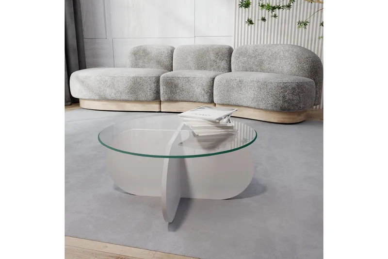 Pakalni Soffbord 75x35x75 cm Runt - Vit - Möbler - Bord & matgrupper - Soffbord