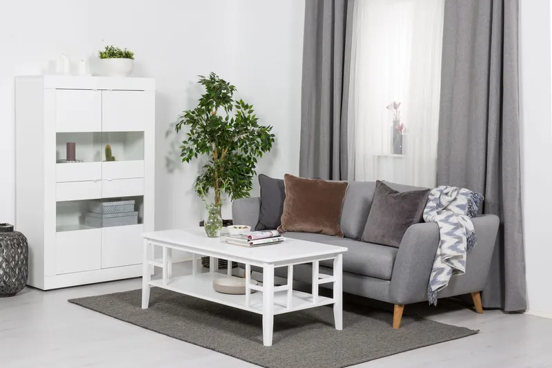 Piteå Soffbord 130 cm med Förvaring Hylla - Vit - Möbler - Bord & matgrupper - Soffbord