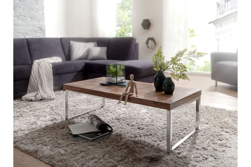 Plessey Soffbord 120 cm, Massivt Trä/Krom