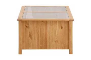 Purnima Soffbord 100 cm med Förvaring 2 Lådor + Hylla - Glas/Brun - Möbler - Bord & matgrupper - Soffbord