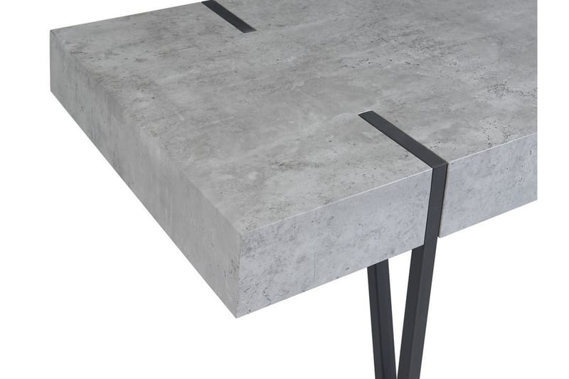 Roundtop Rektangulärt Soffbord i Trä med Metallben - Grå - Möbler - Bord & matgrupper - Soffbord