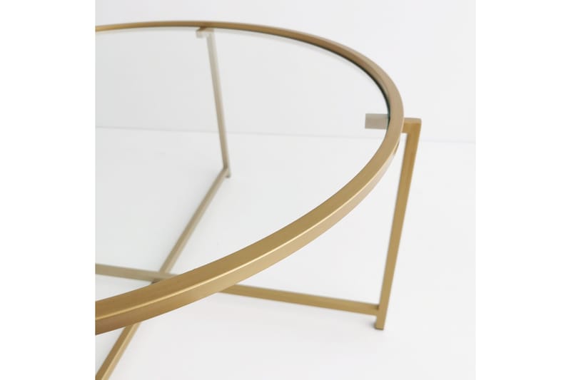 Rowman Soffbord 83 cm Runt - Guld/Glas - Möbler - Bord & matgrupper - Soffbord
