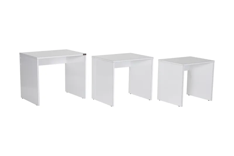 Satsbord 55 cm Stapelbart Rektangulärt Soffbord i Trä, Vit