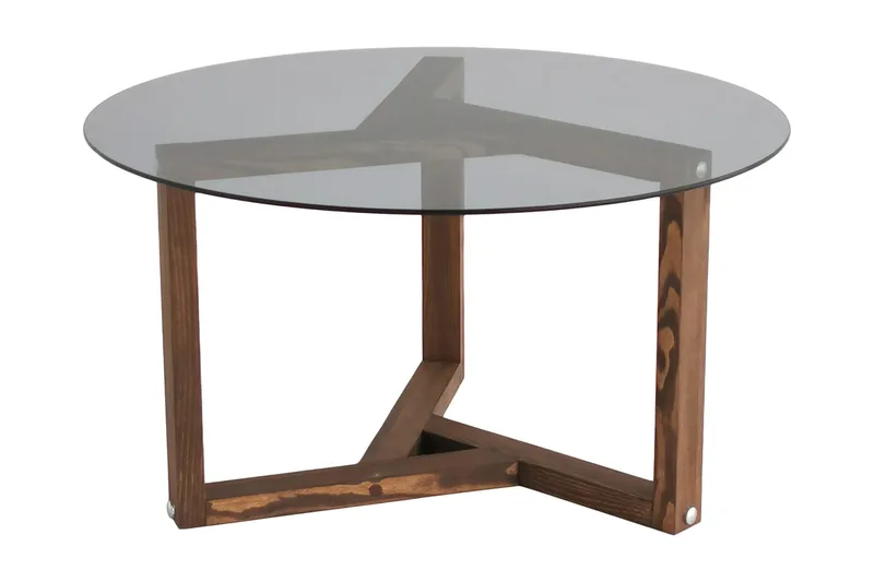 Sibas Soffbord 75 cm Runt, Rökfärgat/Teak