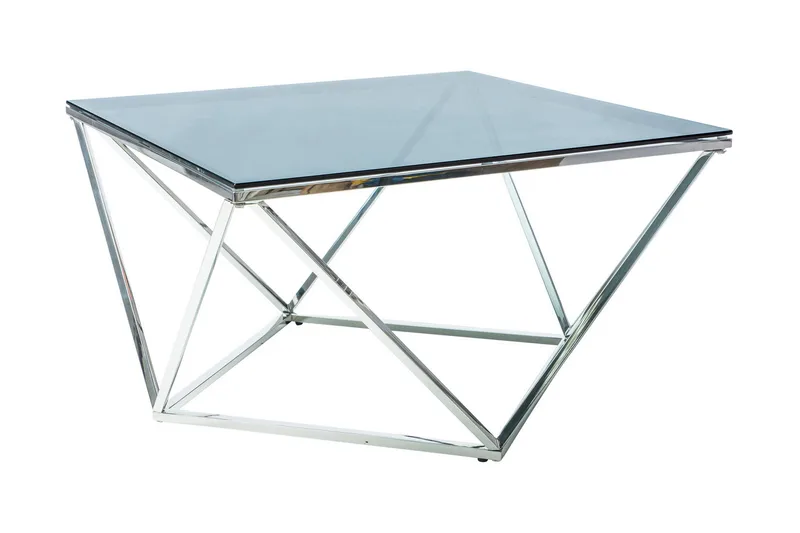 Silvero Soffbord 80 cm, Glas/Silver