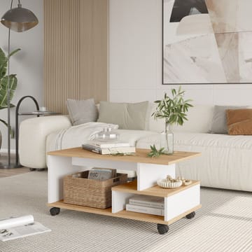 Solven Soffbord 90x42,5x51 cm - Ek och vitt - Möbler - Bord & matgrupper - Soffbord