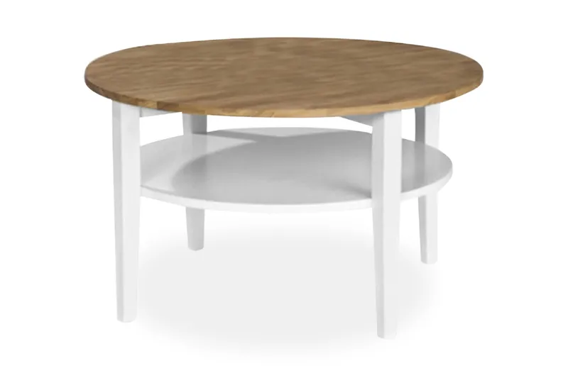 Tranås Soffbord 80 cm Runt, Ek/Vit