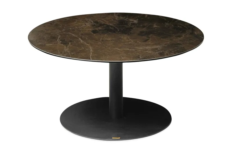 Vanduyne Soffbord 100 cm Runt, Keramik/Glas/Brun/Svart