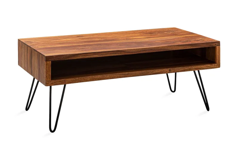Virworthy Soffbord 100 cm, Massivt Trä/Svart