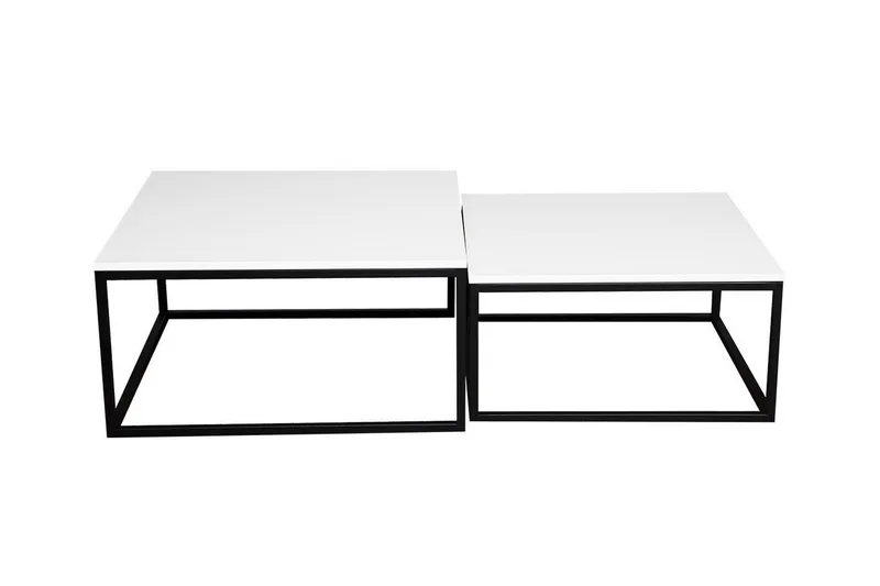 Wardner Kvadratiskt Stapelbart Soffbord 76 cm i Trä, Vit