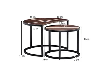 Willowdale Satsbord 60 cm Runt - Teak/Svart - Möbler - Bord & matgrupper - Soffbord