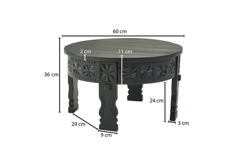 Willowdale Soffbord 60 cm Runt - Svart - Möbler - Bord & matgrupper - Soffbord