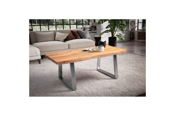 Soffbord Wohnling 120 cm massivt trä träd kant rektangulärt lantligt hus Silver, Raka Löpare - Silver, Raka löpare - Möbler - Bord & matgrupper - Soffbord