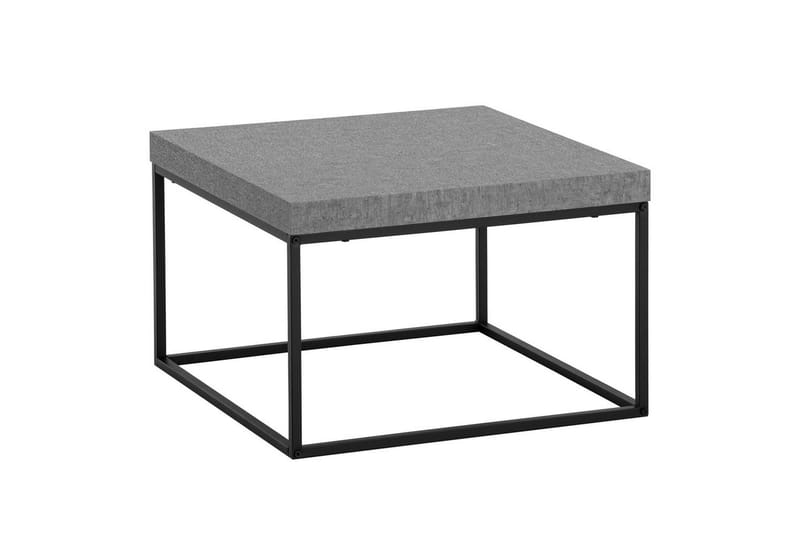 Soffbord Wohnling fyrkant 60 cm stenoptikstil, klassisk metallram, modern look Grå, Grå