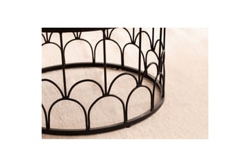 Soffbord Wohnling Massivt trä rund 60 cm med modern metallram modern - Möbler - Bord & matgrupper - Soffbord