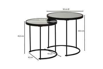 Wrighton Satsbord 50 cm Runt Soffbord Stapelbart i Metall och Glas - Spegelsilver - Möbler - Bord & matgrupper - Soffbord