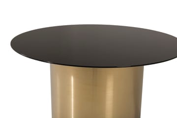 Ystad 75 cm Runt Soffbord med Cylinderfot i Glas - Brun|Svart - Möbler - Bord & matgrupper - Soffbord