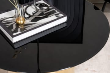 Ystad 75 cm Runt Soffbord med Cylinderfot i Glas - Brun|Svart - Möbler - Bord & matgrupper - Soffbord