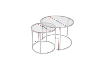 Soffbordset 2 delar Rikiya Små Guldtransparent - Guldtransparent - Möbler - Bord & matgrupper - Soffbord