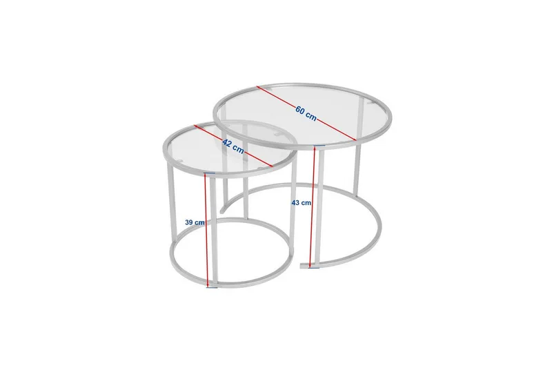 Soffbordset 2 delar Rikiya Små Guldtransparent - Guldtransparent - Möbler - Bord & matgrupper - Soffbord