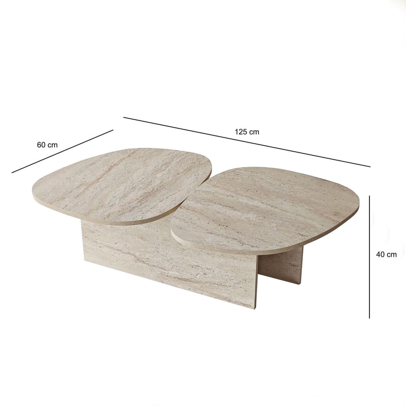 Sovranor Soffbord 125 cm - Travertin - Möbler - Bord & matgrupper - Soffbord