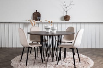 Stonaro Matgrupp  120 cm Rund med 4 Bennie stolar - Beige - Möbler - Bord & matgrupper - Matgrupper