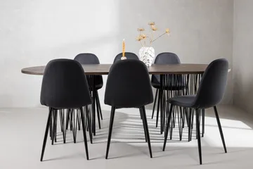 Stonaro Matgrupp  220 cm Oval med 6 Bennie stolar - Svart - Möbler - Bord & matgrupper - Matgrupper