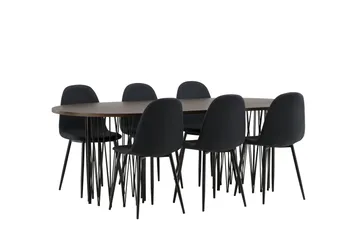 Stonaro Matgrupp  220 cm Oval med 6 Bennie stolar - Svart - Möbler - Bord & matgrupper - Matgrupper