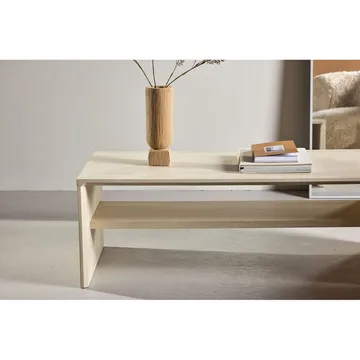 Telemarket Rektangulärt Soffbord 110 cm med Hylla i Trä - Beige - Möbler - Bord & matgrupper - Soffbord