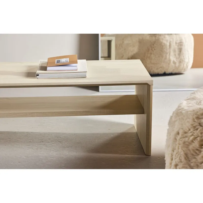 Telemarket Rektangulärt Soffbord 110 cm med Hylla i Trä - Beige - Möbler - Bord & matgrupper - Soffbord
