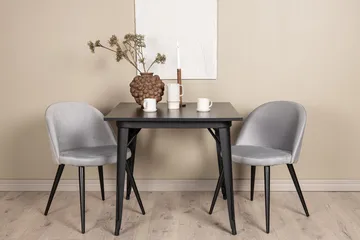 Tempe Matbord 80 cm med 2 Velvet Köksstol Sammet - Möbler - Bord & matgrupper - Matgrupper