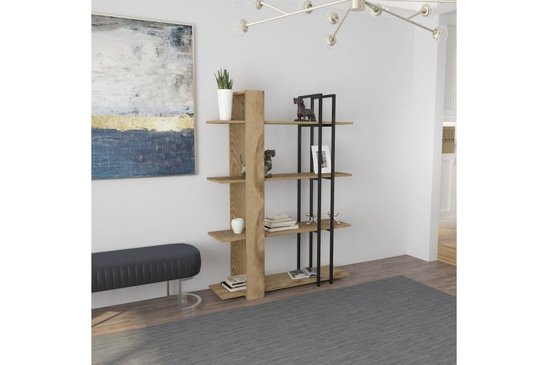 Thyra Bokhylla 120 cm - Ek/Svart - Förvaring - Hylla - Bokhylla