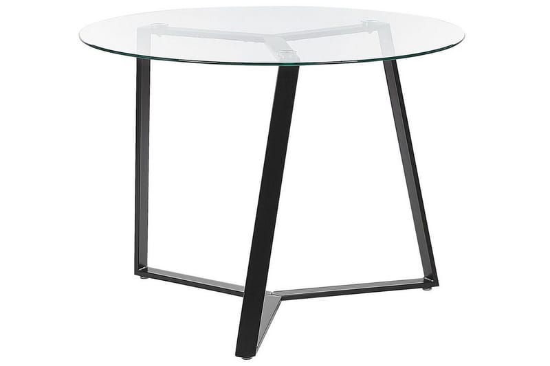 Triggiano Litet Runt Matbord 100 cm i Glas, Svart