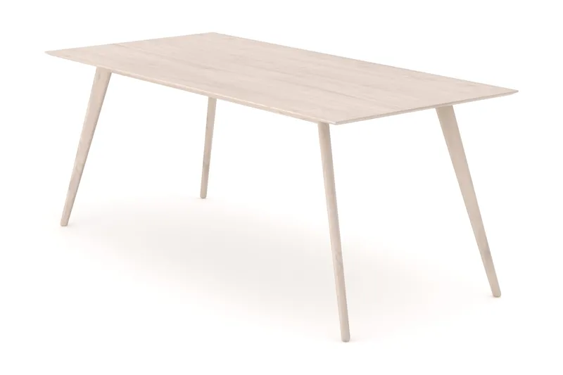 Tyrö Rektangulär Matbord & köksbord 190x90 cm Askträ, Whitewash