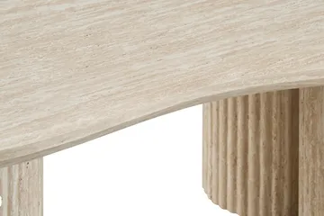 Uppveda Asymmetriskt Soffbord 130x70 cm med Travertinutseende - Beige - Möbler - Bord & matgrupper - Soffbord