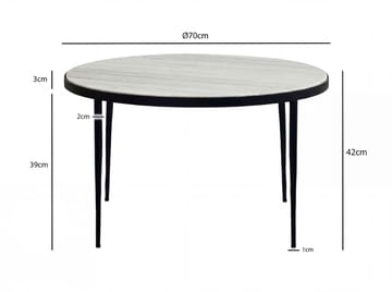 Verlen Runt soffbord 70 cm i metall med marmorskiva - vitgrå marmor svart - Möbler - Bord & matgrupper - Matbord & köksbord