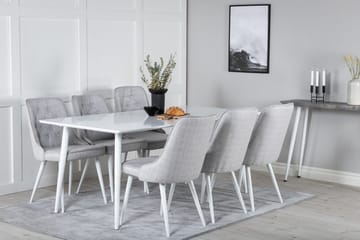 Ypas Matgrupp 180 cm inkl 6 Valera Stolar - Vit/Grå - Möbler - Bord & matgrupper - Matgrupper