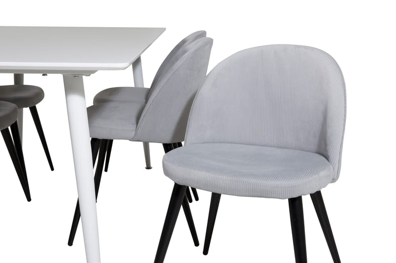 Ypas Matgrupp 180 cm inkl 6 Valeri Stolar - Vit/Grå - Möbler - Bord & matgrupper - Matgrupper