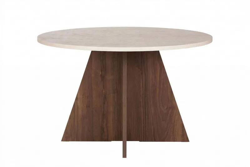 Zalen Matbord 120x75x120 cm, Travertine Walnut