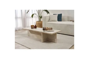 Zephral Rektangulärt Soffbord 120 cm i Sten med Skulptural Travertin - Beige - Möbler - Bord & matgrupper - Soffbord