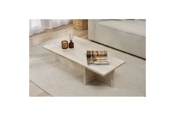 Zephral Rektangulärt Soffbord 120 cm i Sten med Skulptural Travertin - Beige - Möbler - Bord & matgrupper - Soffbord