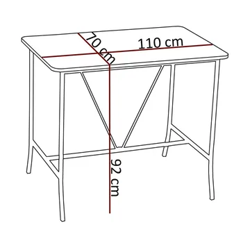Cenanwesh Bargrupp Bord + 4 stolar - Antracit/Svart - Möbler - Bord & matgrupper
