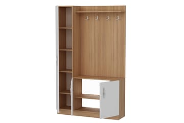 Decorotika Hallförvaring - Vit/Teak - Möbler - Hallmöbler - Möbelset för hall & entre